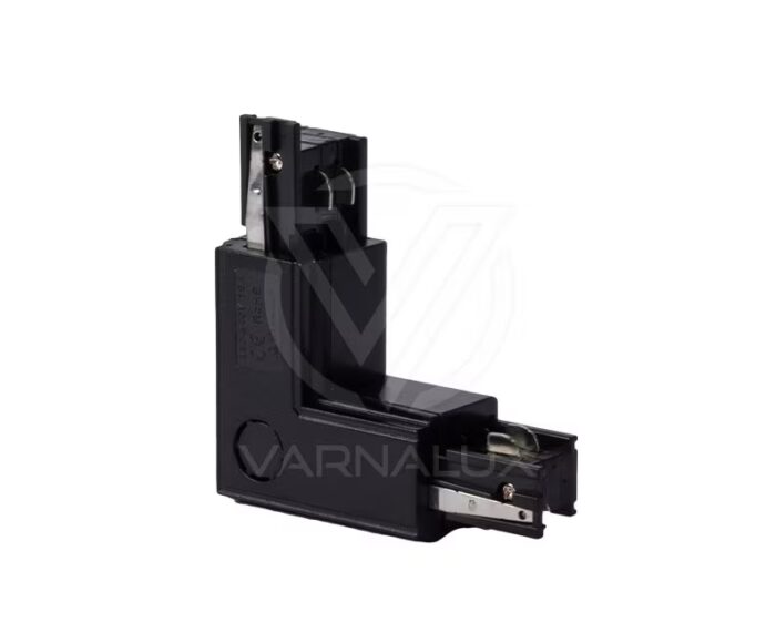 Varnalux "L" shape square 4 wired 3-phase connector Black