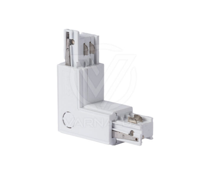 Varnalux "L" shape square 4 wired 3-phase connector White