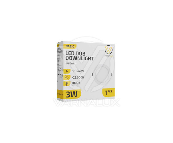 Varnalux LED Slim Downlight DOB Basic 3W (85mm cutout) - Image 4