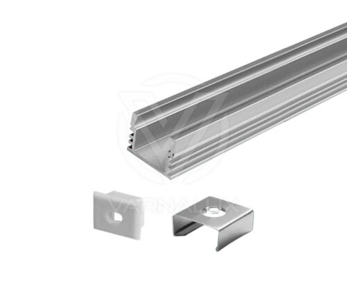 Varnalux alumium profile 16x12mm incl end caps and clips