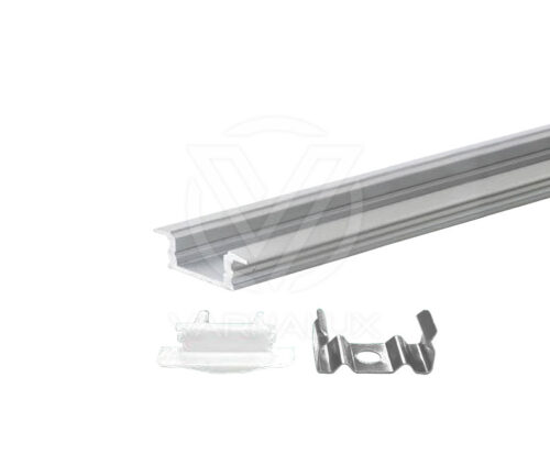 Varnalux alumium profile 24x7mm incl end caps and clips