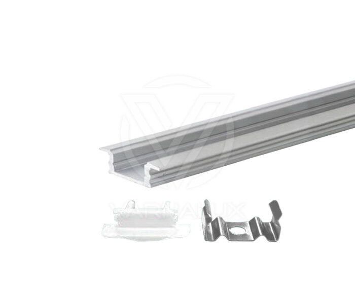 Varnalux alumium profile 24x7mm incl end caps and clips
