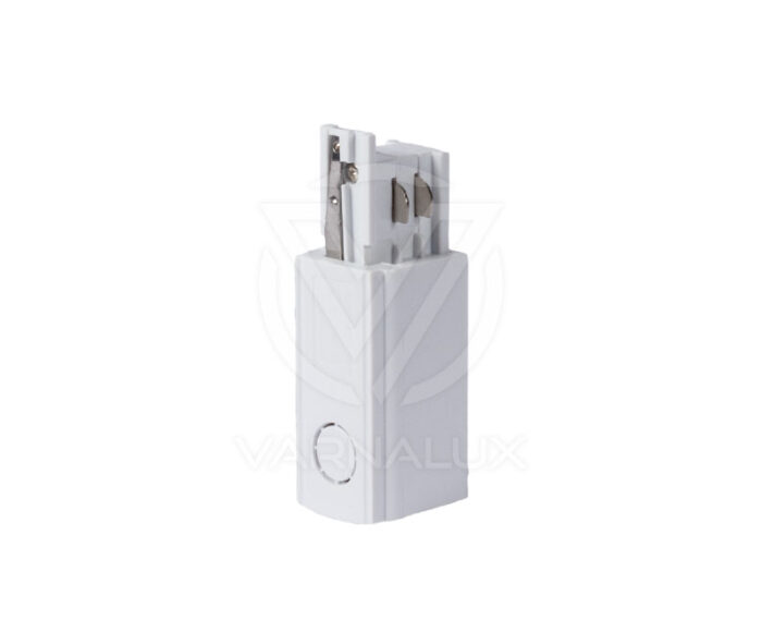 Varnalux Power supply connector of 4 wired 3-phase track rail white