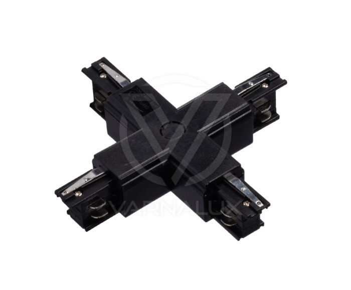 Varnalux "X" shape square 4 wired 3-phase connector Black