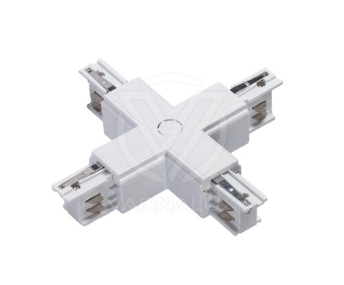 Varnalux "X" shape square 4 wired 3-phase connector White