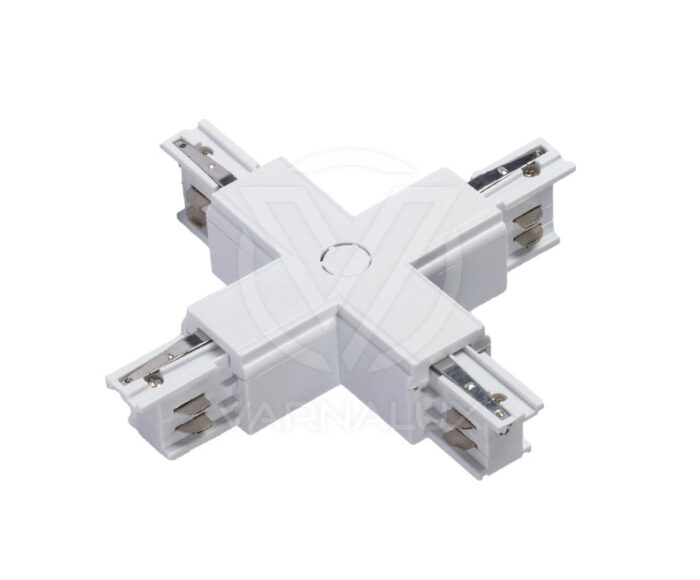 Varnalux "X" shape square 4 wired 3-phase connector White